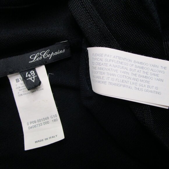 Les Copains Bamboo Viscose One Sleeve Layover Wrap Shawl Coverup Poncho Black - Picture 11 of 11